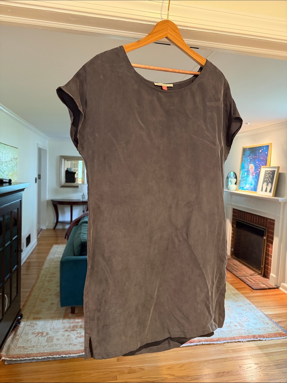 Marine Layer Charcoal Short Sleeve Shift Dress
